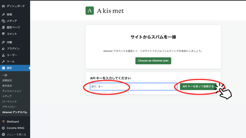 Akismet Anti-spam設定